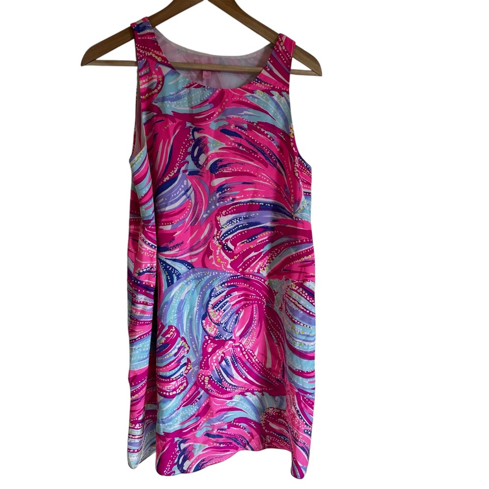 Lilly Pulitzer Sleeveless Dress Colorful Print Lined Casual Summer S silk